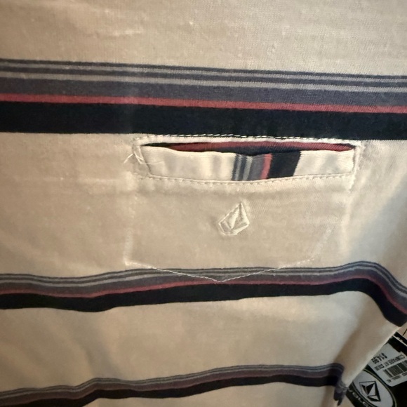 Volcom Kids Striped Tee And Pant set.Cream and Blue - Picture 2 of 9